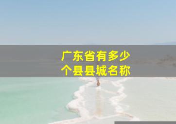 广东省有多少个县县城名称