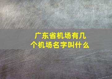 广东省机场有几个机场名字叫什么