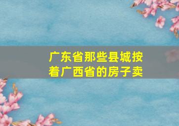 广东省那些县城按着广西省的房子卖