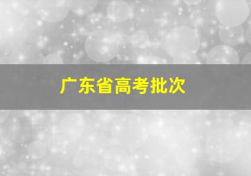 广东省高考批次