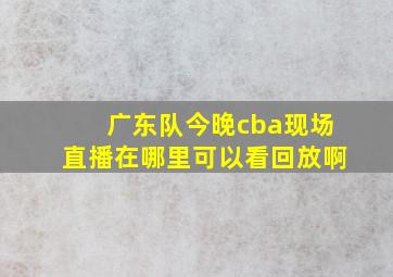 广东队今晚cba现场直播在哪里可以看回放啊