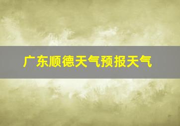 广东顺德天气预报天气