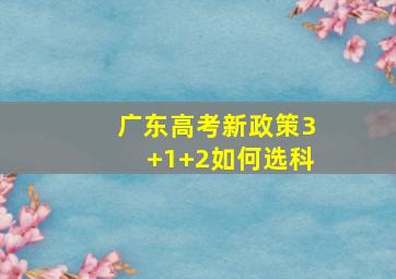 广东高考新政策3+1+2如何选科