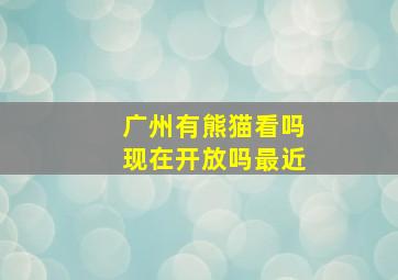 广州有熊猫看吗现在开放吗最近