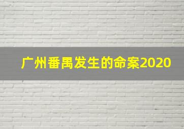 广州番禺发生的命案2020