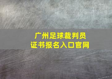 广州足球裁判员证书报名入口官网