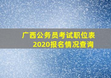 广西公务员考试职位表2020报名情况查询