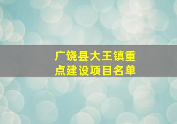 广饶县大王镇重点建设项目名单