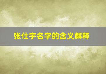 张仕宇名字的含义解释