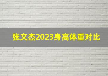 张文杰2023身高体重对比