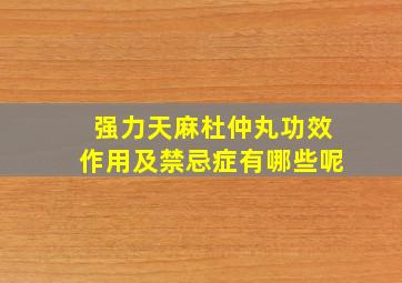 强力天麻杜仲丸功效作用及禁忌症有哪些呢