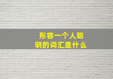 形容一个人聪明的词汇是什么