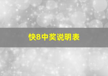 快8中奖说明表