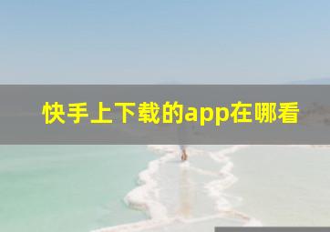 快手上下载的app在哪看