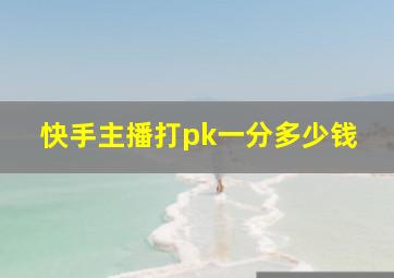 快手主播打pk一分多少钱