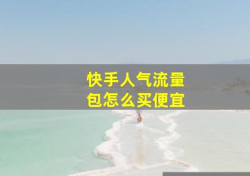 快手人气流量包怎么买便宜