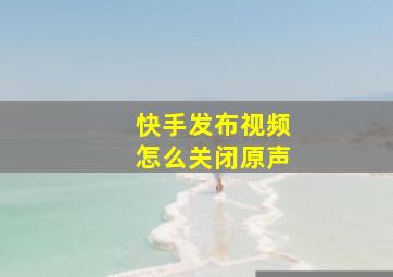 快手发布视频怎么关闭原声