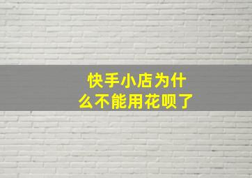 快手小店为什么不能用花呗了