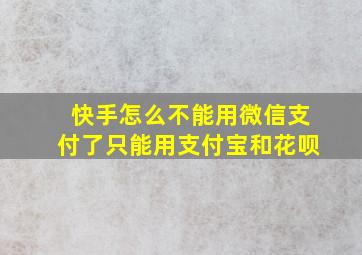 快手怎么不能用微信支付了只能用支付宝和花呗