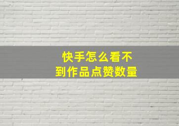 快手怎么看不到作品点赞数量