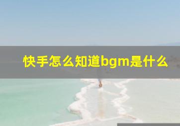 快手怎么知道bgm是什么