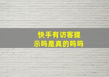 快手有访客提示吗是真的吗吗