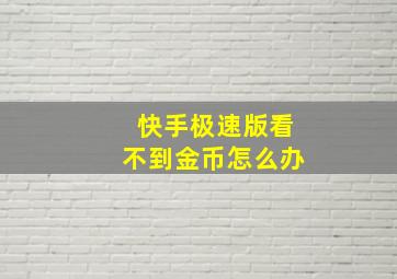 快手极速版看不到金币怎么办