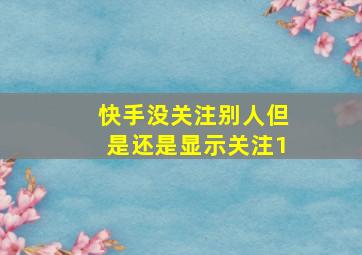 快手没关注别人但是还是显示关注1