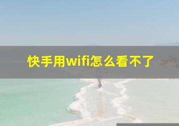 快手用wifi怎么看不了