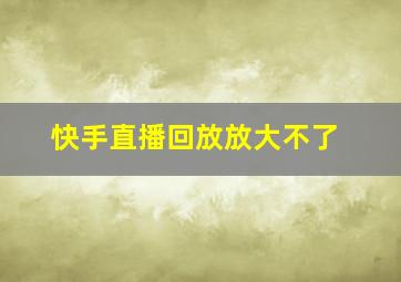 快手直播回放放大不了