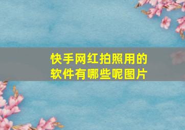 快手网红拍照用的软件有哪些呢图片