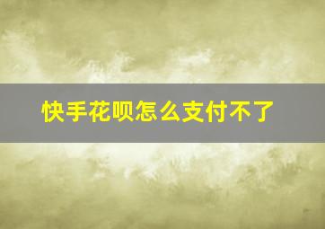 快手花呗怎么支付不了