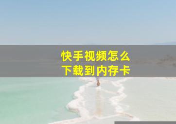 快手视频怎么下载到内存卡