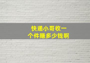 快递小哥收一个件赚多少钱啊