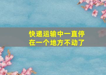 快递运输中一直停在一个地方不动了