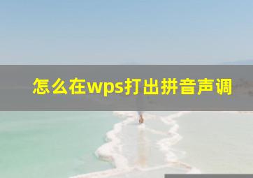 怎么在wps打出拼音声调