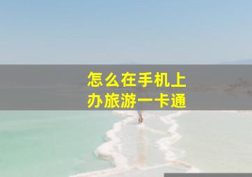 怎么在手机上办旅游一卡通