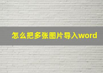 怎么把多张图片导入word