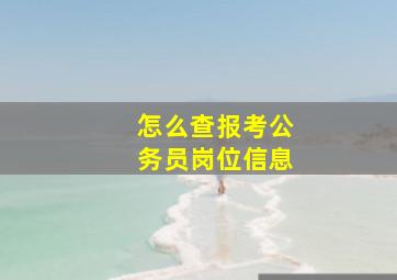 怎么查报考公务员岗位信息