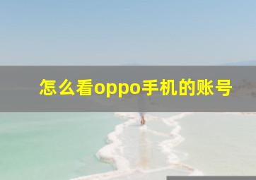 怎么看oppo手机的账号