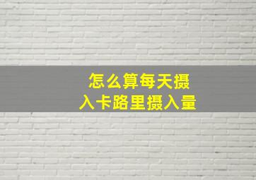 怎么算每天摄入卡路里摄入量