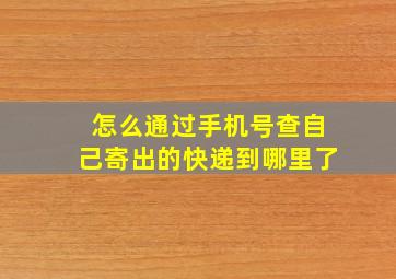 怎么通过手机号查自己寄出的快递到哪里了