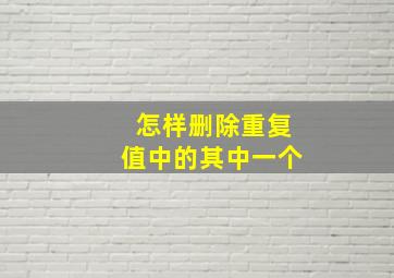 怎样删除重复值中的其中一个