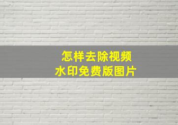 怎样去除视频水印免费版图片