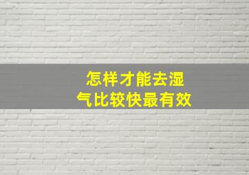 怎样才能去湿气比较快最有效