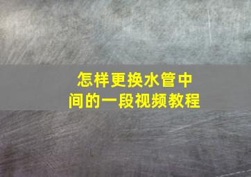 怎样更换水管中间的一段视频教程