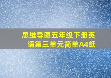 思维导图五年级下册英语第三单元简单A4纸