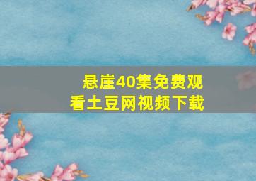 悬崖40集免费观看土豆网视频下载