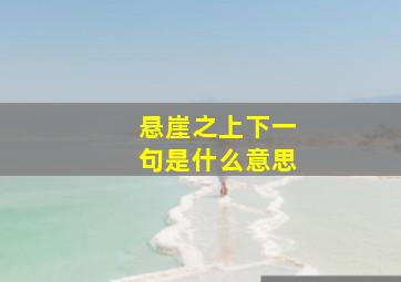 悬崖之上下一句是什么意思