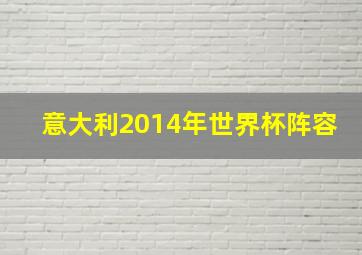 意大利2014年世界杯阵容